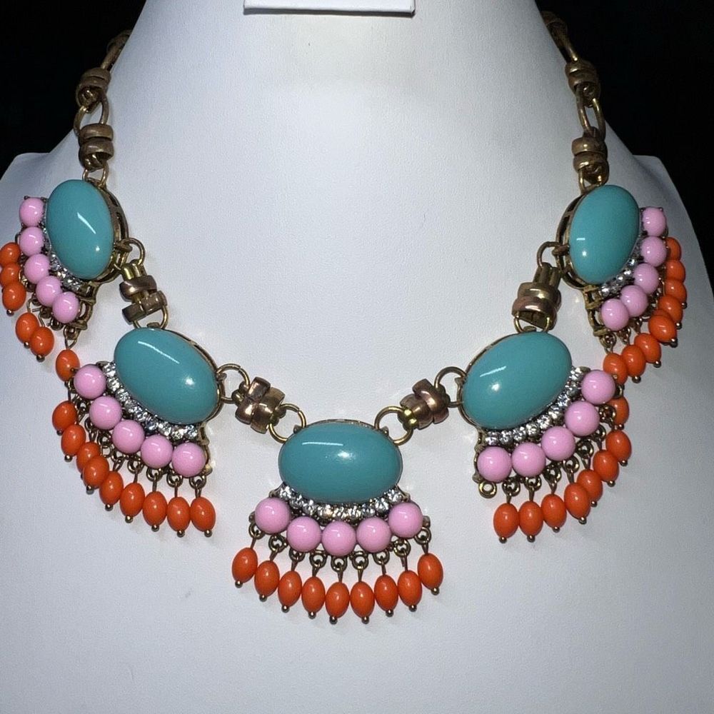 J. Crew Fan Fringe Statement Necklace **See Photos and Descriptions